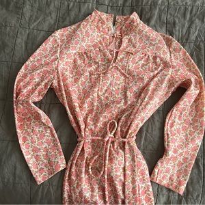 Vintage 70s Floral Midi Dress, Size Medium, Sundress